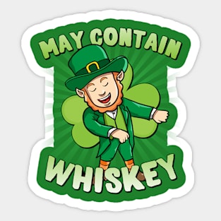 May Contain Whiskey St. Patrick's Day Sticker